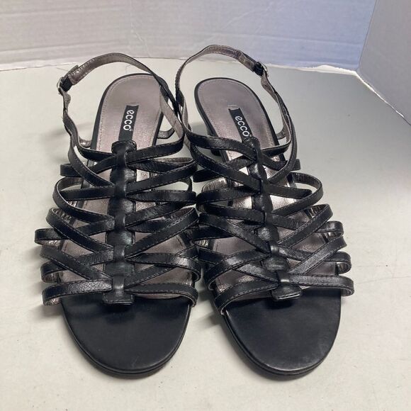ECCO Womens Black Slingback Block Heels Size 10.5 /41 - Picture 10 of 12